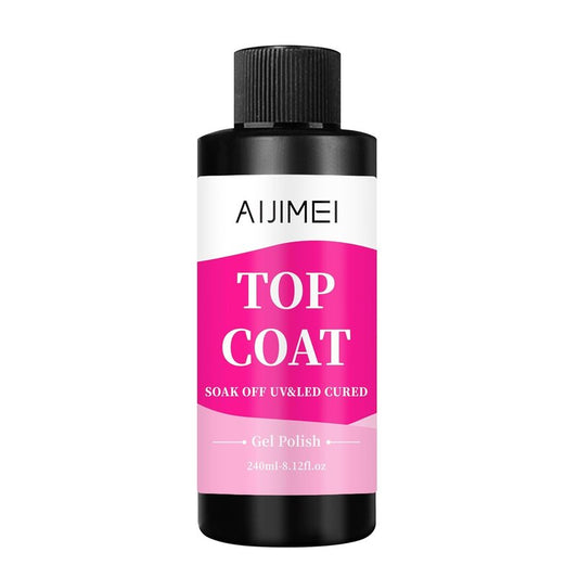 Premium Gel Top Coat Nail Polish - Long Lasting Finish for Salon-Grade Nails | 240ml (8 Fl Oz)