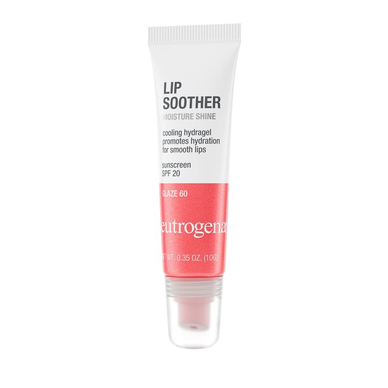 Neutrogena MoistureShine Lip Soother Gloss with SPF 20 Sun Protection, High Gloss Tinted Lip Moisturizer with Hydrating Glycerin & Soothing Cucumber for Dry Cracked Lips, Glaze 60,.35 oz