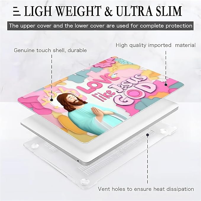 COTAIL Compatible with MacBook Air 13.3 13.6 Inch Case 2022 2021 2020 2019 Plastic Hard Shell Case Cover,13.6 Air (A2681) M2 2022, Jesus