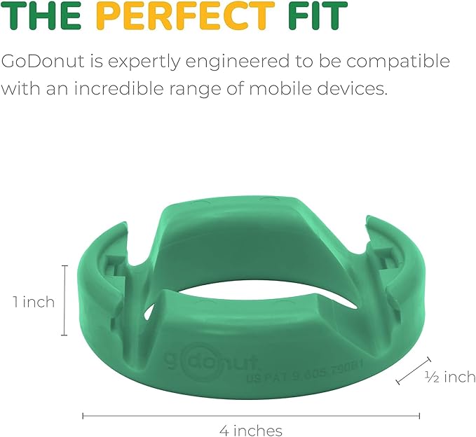 GoDonut Original – Phone and Tablet Stand – Compatible with Devices UP to 0.5" Thick Including Protective Cases - for use at Work, at Home, Travel and on-the-go - Hunter Green