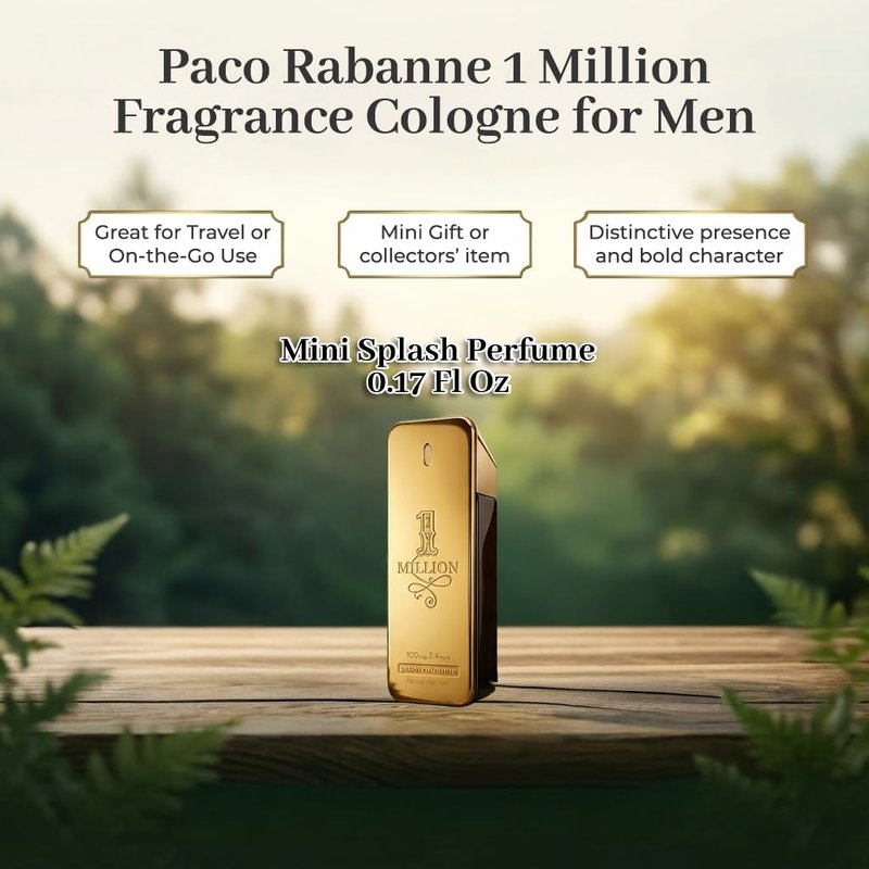 Paco Rabanne 1 Million Perfume for Men – Mini Eau de Toilette Splash, 0.17 Fl Oz