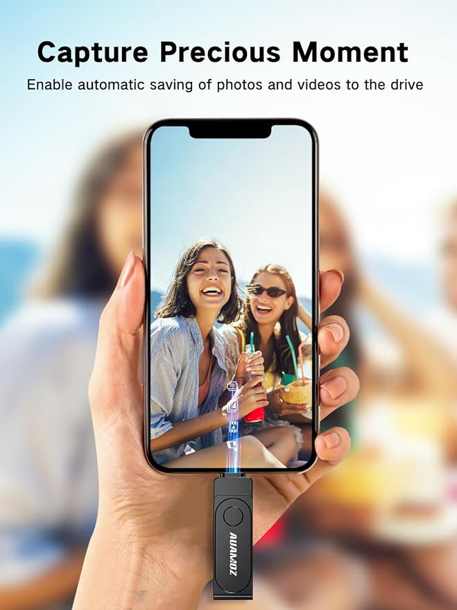 AUAMOZ 512GB Flash Drive Intended for iPhone, Memory Stick Storage Files Photos Videos Backup, Compatible with iPhone iPad Android PC, Plug and Play, No Application Required (Metal Gray)