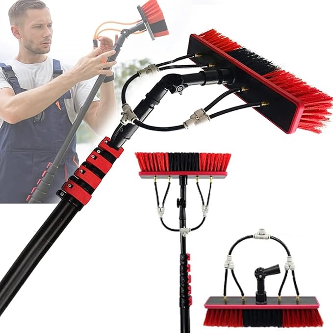 Water Fed Pole Kit,Window Cleaning Water Fed Poles Roof Cleaning Tools,Aluminum Outdoor Window Cleaner Hose,Cleaning Tool for Window Glass Extendable Cleaner Conservatory,9m/30FT