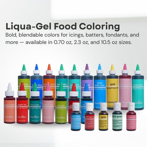 Chefmaster Sky Blue Liqua-Gel® Food Coloring - Vibrant, Professional-Grade Dye for Icing & Fondant | 2.3 oz