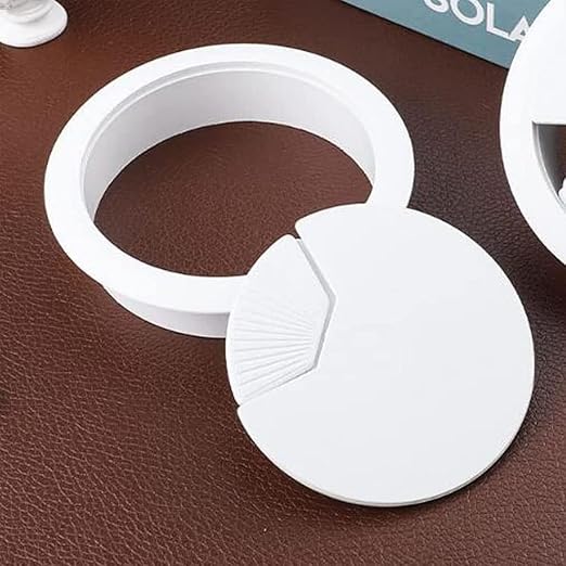 TuTuYa 6PCS Desk Grommet, Desk Cable Grommet 3-1/6 Inch (80 mm) White Desk Cable Hole Cover with Hole Saw, Cable Pass Through, Ideal Solution for Office and Home Table Cable (White, 3-1/6 Inch)