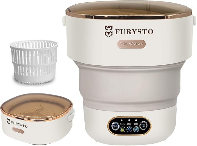 Foldable Portable Washing Machine Upgraded with Spin Basket,16L Mini Laundry Machine,Automatic 3 Cleaning Modes for Underwear/Baby Clothes/Socks,Ideal for Travel,Dorms, Apartments,Hotels,RVs & Camping