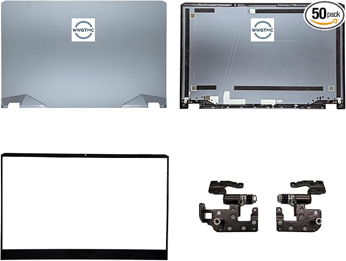 WWGTMC Replacement LCD Back Cover Rear Case Top Lid Hinges with Front Bezel for MSI GE76 GP76 Raider 11UG 11UH 11UE 12UG 12UE 9S7-17K314 MS-17K3 Series Laptop 3077K1A412 3077K1A412Y