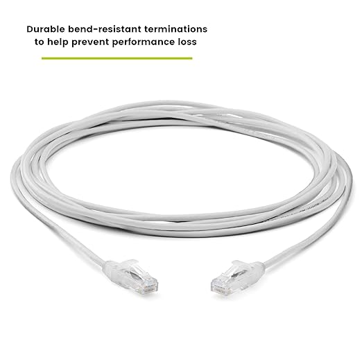 TRUECABLE Cat6 Component Rated Patch Cable, Unshielded (U/UTP), 14ft, White, 28AWG Stranded Pure Copper, Snagless 10G High-Speed Ethernet Cable, PoE++ 4PPoE 100W, UL Listed, RoHS-3, 5 Pack