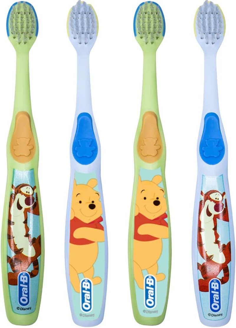 Oral-B Baby Manual Toothbrush - Extra Soft Pooh Characters for 0-3 Years | Pack of 4