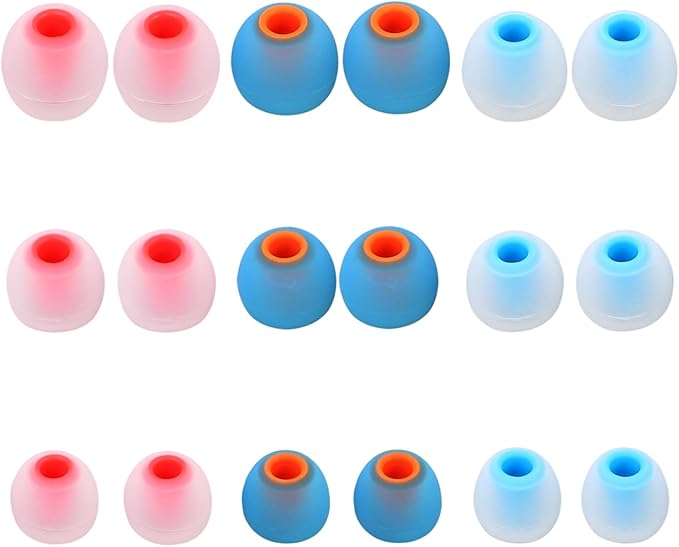 MMYQXI Silicone Replacement Earbud Tips Earbud Covers Ear Tips Fit for in-Ear Headphones (Inner Hole 3.8mm -5.1mm) Earbud Replacement Tips 9 Pairs