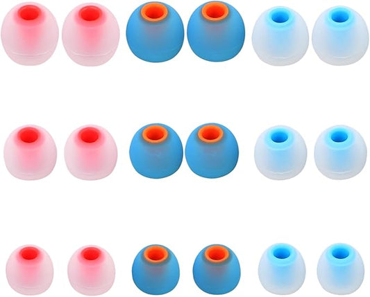 MMYQXI Silicone Replacement Earbud Tips Earbud Covers Ear Tips Fit for in-Ear Headphones (Inner Hole 3.8mm -5.1mm) Earbud Replacement Tips 9 Pairs