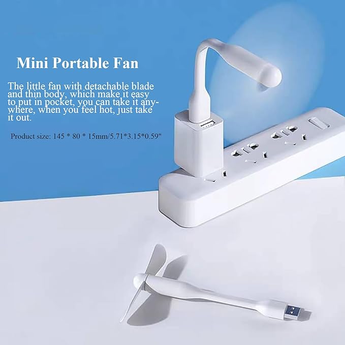 Soseelnee Mini USB Fan, Portable Pocket Fan USB-A Powered Little Cooler, Quiet Operation, for Home Office Car Outdoor Travel- 4 Pack (2 Black+ 2 White)