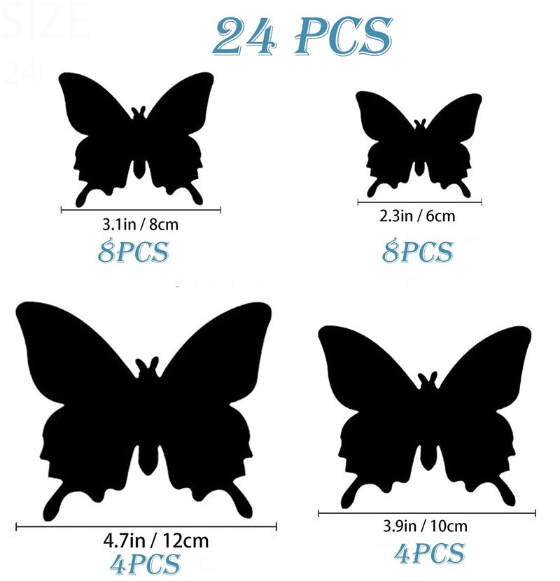 OPSEAM Butterfly Wall Decor 24/48 PCS, 3D Butterflies Stickers for Party Decorations with Magnets (Circl, 24)