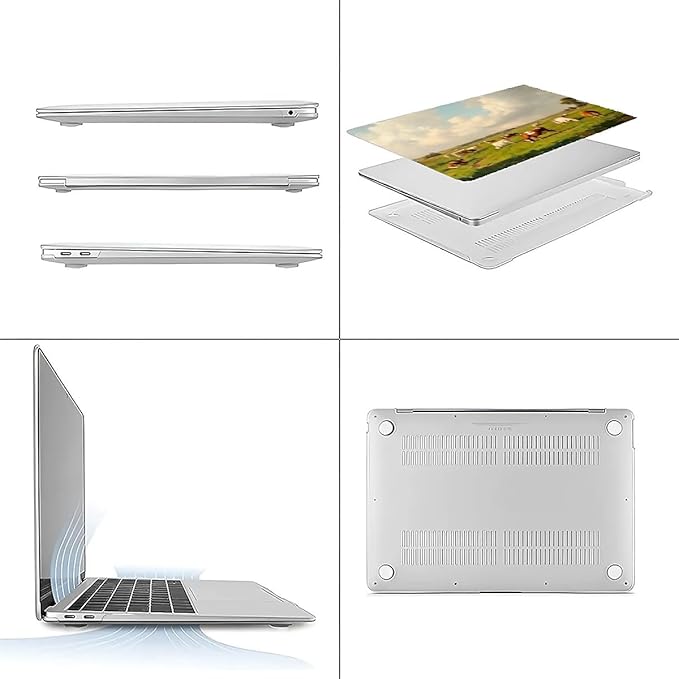 COTAIL Compatible with MacBook Air 13.3 13.6 Inch Case 2022 2021 2020 2019 Plastic Hard Shell Case Cover,13.3 Pro(A1706/A1708/A1989/A2159/A2289/A2338), Cows and Sheep