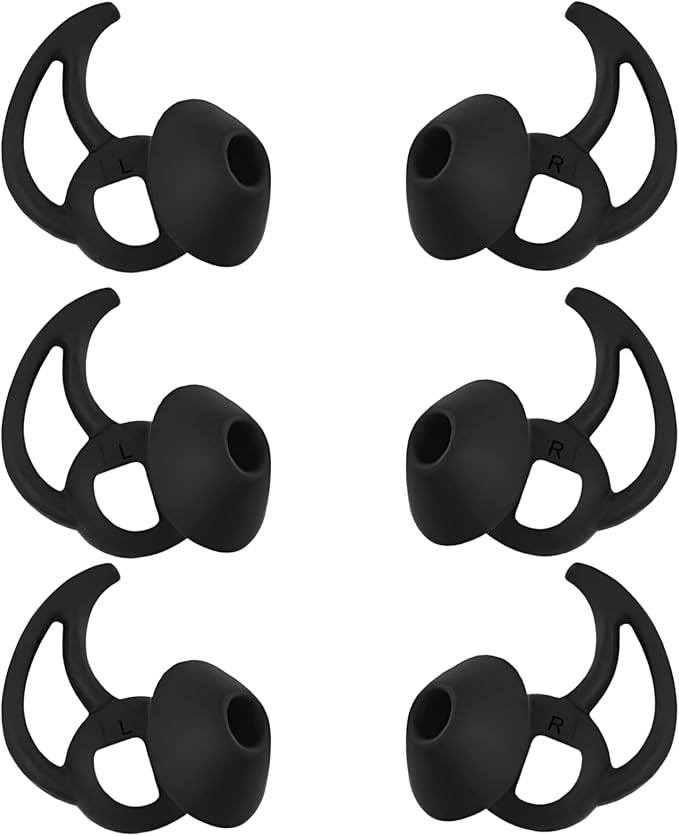 WKYMY Silicone Replacement Earbud Tips Earbud Covers Ear Tips Compatible with Bose Quietcomfort and Sport Headphone Rubber Tips Large 3 Pairs