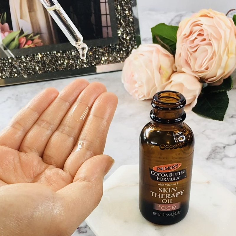 Palmer's Cocoa Butter Formula Moisturizing Skin Therapy Oil for Face with Vitamin E, C & 10 Pure Facial Oil Blend, Rosehip Fragrance (1 Ounce) and Palmer's Cocoa Butter Formula Skin Therapy Moisturizing Body Oil with Vitamin E (5.1 Ounces)