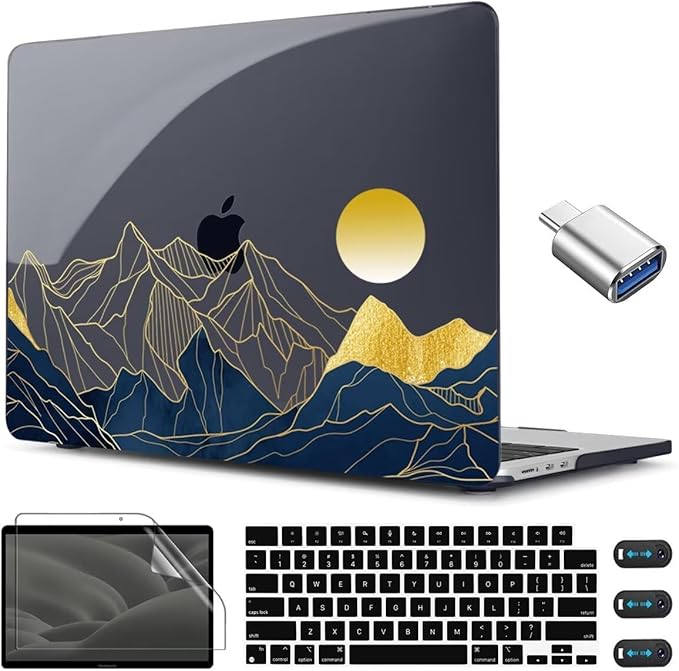 CISSOOK Compatible with MacBook Air 13.6 Inch Case A3449 A3240 A3113 A2681, Laptop Hard Shell Mountain Sunshine Cover with Keyboard Cover for MacBook Air 13 M2 M3 M4 M5 Release 2022 2024 2025 2026