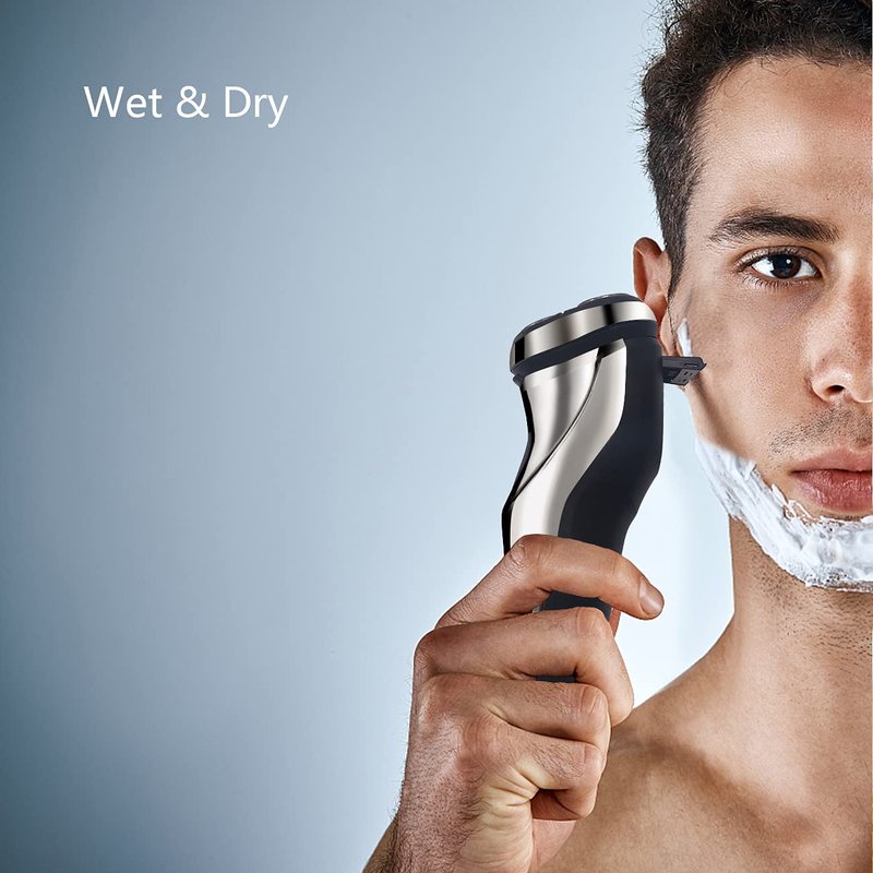 WELIRY Electric Razor for Men Shaver Mens for Shaving with Pop-up Trimmer Electric Rotary Shavers for Men Wet & Dry Cordless Waterproof USB Rechargeable
