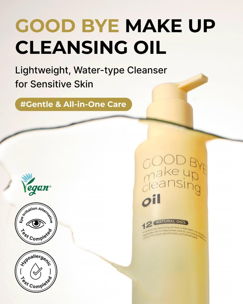 Good Bye Makeup Cleansing Oil - Pore Care & Daily Exfoliation | 6.76 fl oz, Lightweight Formula for Sensitive Skin