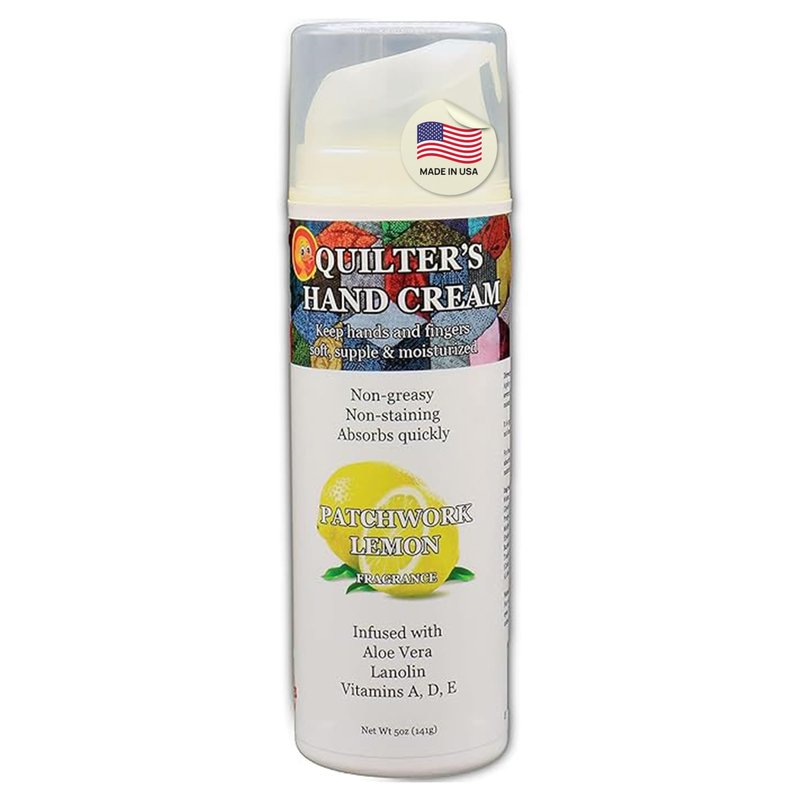 Original Udder Balm Quilter’s Hand Cream, Patchwork Lemon - Made in USA - Ultra-Hydrating Hand Cream for Quilters, Fast-Absorbing Non-Greasy Hand Lotion for Dry Cracked Hands, 5 Oz