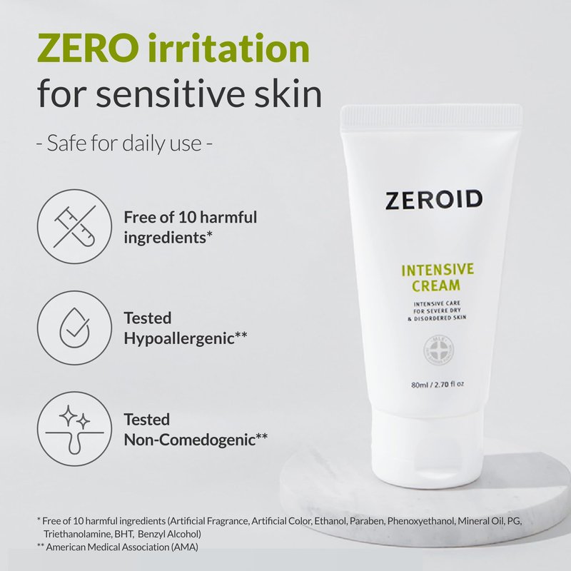 ZEROID | Intensive Cream | Face Moisturizer for Dry & Disordered Skin | Face Cream for Sensitive Skin | Face Lotion For Skin Barrier Repair | Korean Skincare | Korean Moisturizer | 2.7 fl oz (80ml)