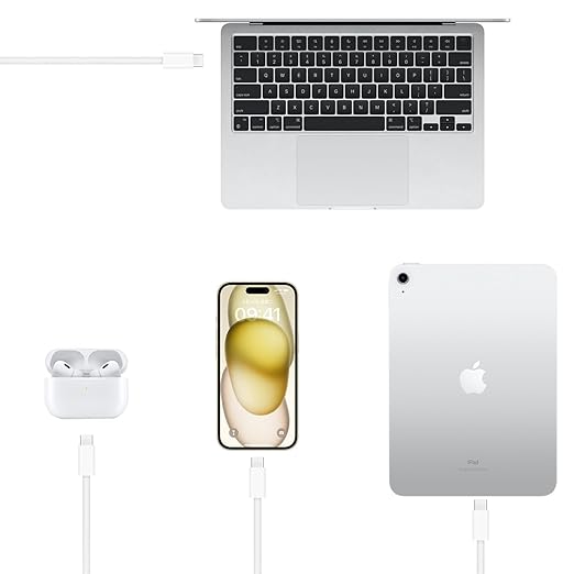 5FT USB C to USB C Woven Cable for iPhone 15/16/17, 16/15 Pro Max, Plus, 17E/16E,Air Car Carplay Charger Cord, AirPods 4,AirPods Pro (2nd/3rd Gen) Fast Charging Cable, iPad Pro/ iPad Air Charger Cable