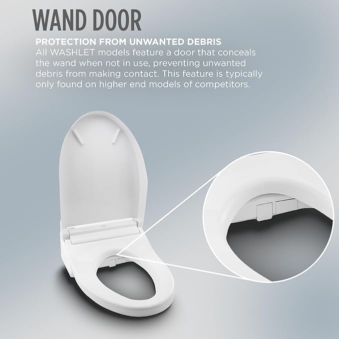 TOTOÂ® WASHLETÂ® S7A Electronic Bidet Toilet Seat with EWATER+Â® Bowl and Wand Cleaning, Auto Open and Close Contemporary Lid, Elongated, Sedona Beige - SW4736#12