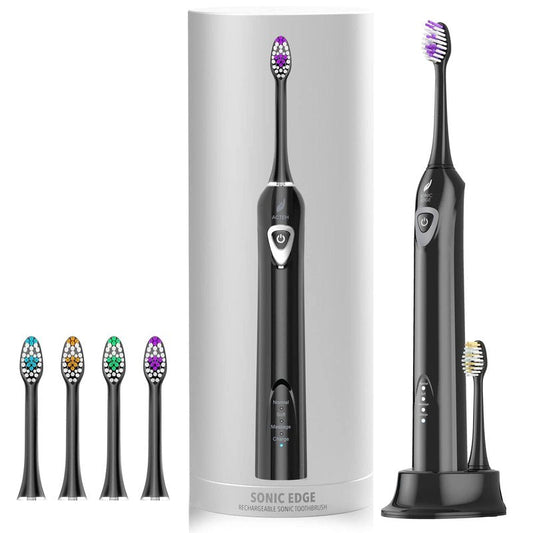 Acteh Sonic Electric Toothbrush, Rechargeable Toothbrush w/ 3 Brushing Modes, 2min. auto-Timer, 30sec. Quad-Reminder and Long-Lasting, Extended Charge Battery (White)
