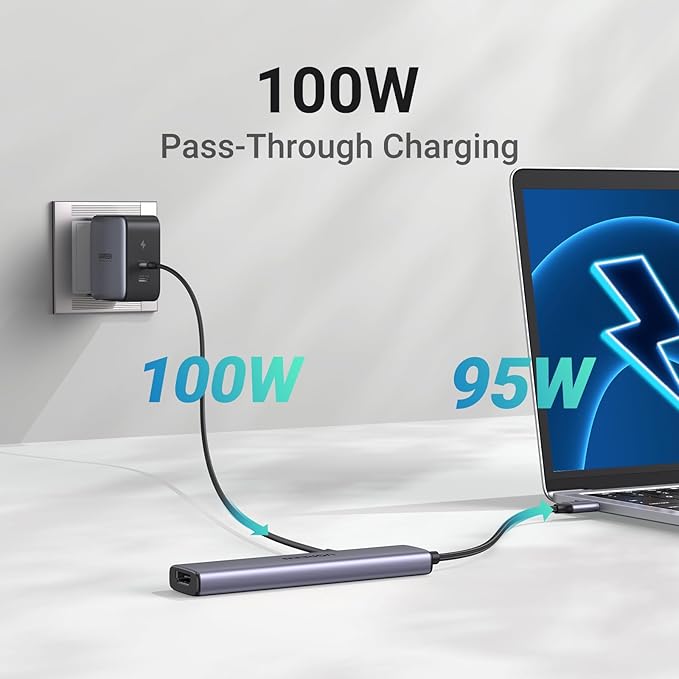 UGREEN USB C Hub 5 in 1 Multiport USB Adapter 4K HDMI, 100W Power Delivery, 3 USB-A Data Ports, USB C Dongle for MacBook Pro/Air M5/M4/M3/M2/M1, iPad Pro, iMac, iPhone 16 Pro/Pro Max, XPS, Thinkpad