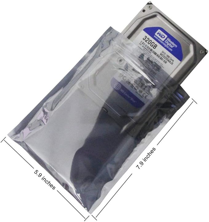 YiwerDer 50Pcs Antistatic Resealable Bag 15X20cm/5.9X7.9inch, Premium Anti Static Bag for SSD HDD and Other Electronic Devices