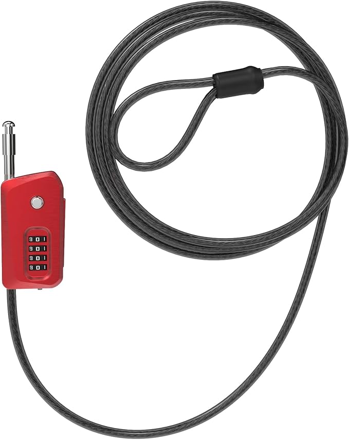 UP Security 6ft Python Cable Lock for Bike, Bicycle, Electric Scooter, Trail Camera, 4 Digit Combination Lock Outdoor Use, Heavy Duty Anti Theft, Retractable Locking Cable for Trail Cam, eBike, Kayak