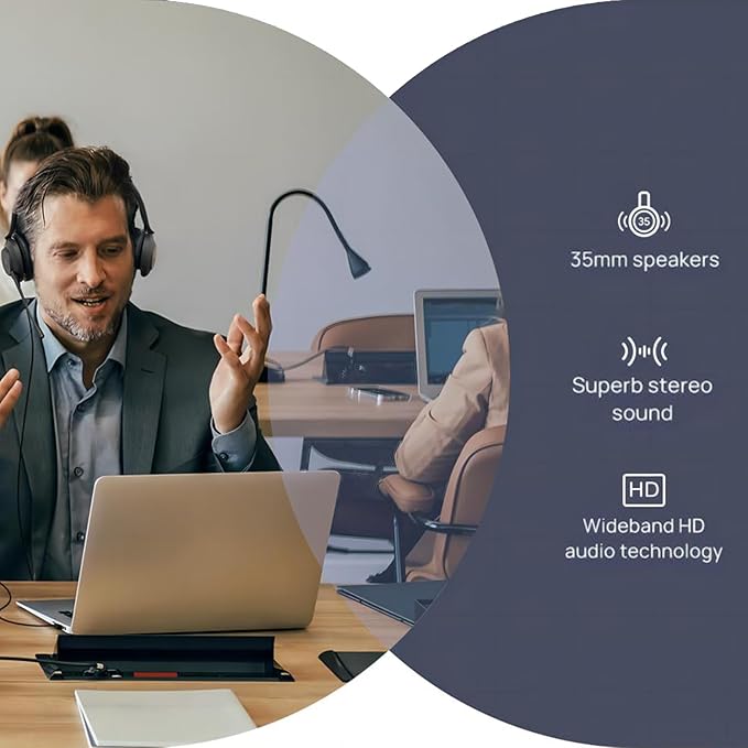 Yealink UH37 Professional USB Headset with Microphone for PC Laptop Noise Cancelling & Volume Control VoIP Skype Online Conference(USB-C/A)