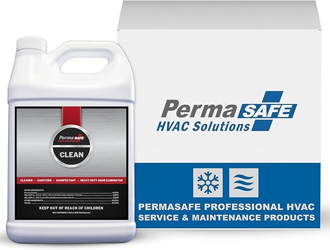 PermaSafe HVAC Solutions, Germicidal Evaporator Coil & Component Cleaner, Quickly and Effectively Cleans, Disinfects, Deodorizes and More