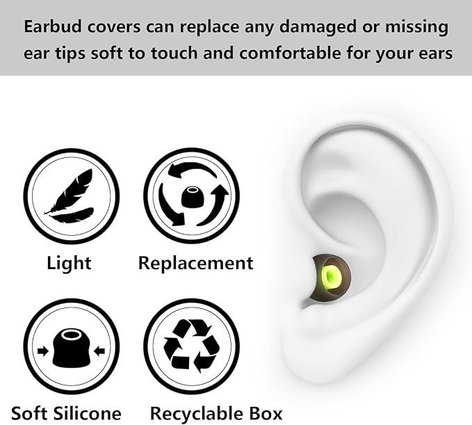MMYQXI Replacement Earbud Tips Silicone Ear Tips Fit for in-Ear Headphones (Inner Hole 3.8mm -5.1mm) Earbud Replacement Tips 9 Pairs