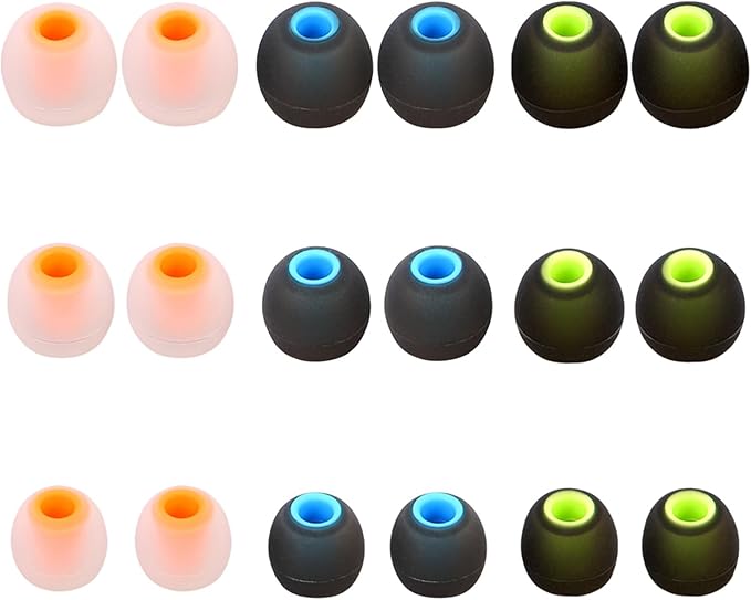 MMYQXI Silicone Replacement Earbud Tips Ear Tips Fit for in-Ear Headphones (Inner Hole 3.8mm -5.1mm) Earbud Replacement Tips 9 Pairs