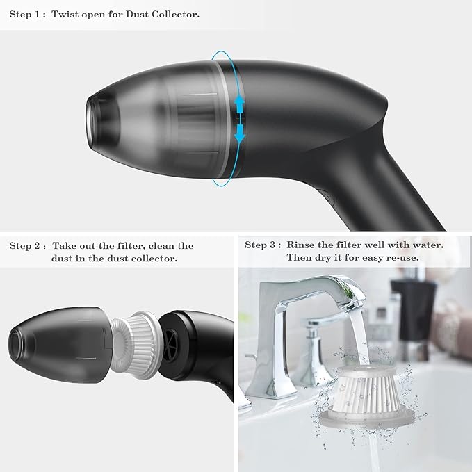 HONKYOB Mini Vacuum Cleaner-Rechargeable,Cordless,Desk Vacuum Cleaner for Dust,Hair,Crumbs,Car,Sewing Machine (H043)