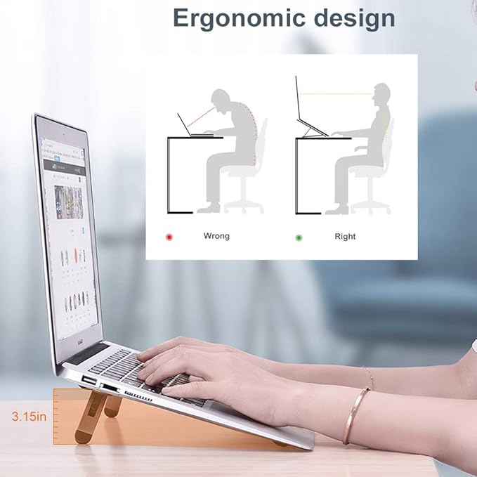 nediea Laptop Stand for Desk,Laptop Cooling Stand,Keyboard Riser, Ergonomic Laptops Elevator for Desk, Laptop Riser Compatible with MacBook Air Pro, with Dell, with HP, More 10-15.6” Laptops