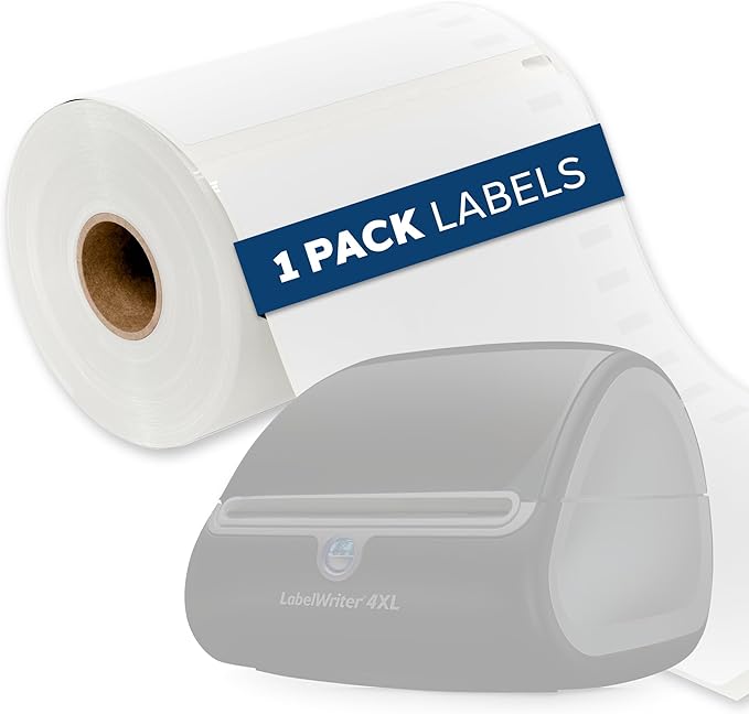 LabelMe 4x6 Thermal Labels Roll - Compatible with Dymo 4XL or Rollo 4x6, Perforated Strong Adhesive, Replaces Dymo 1744907, 250 Per Roll