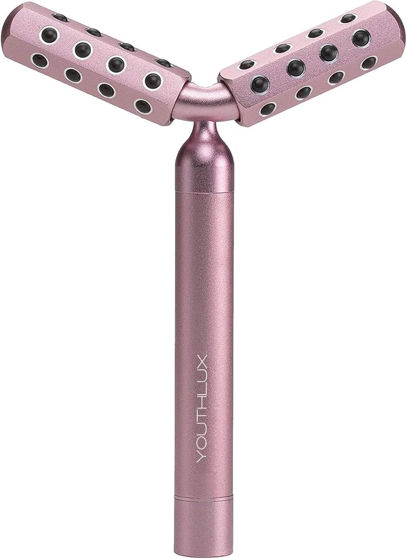 Germanium Stone Face Roller - Uplifting Beauty Tool for Skin Tightening, Firming & De-Puffing | Rose Gold