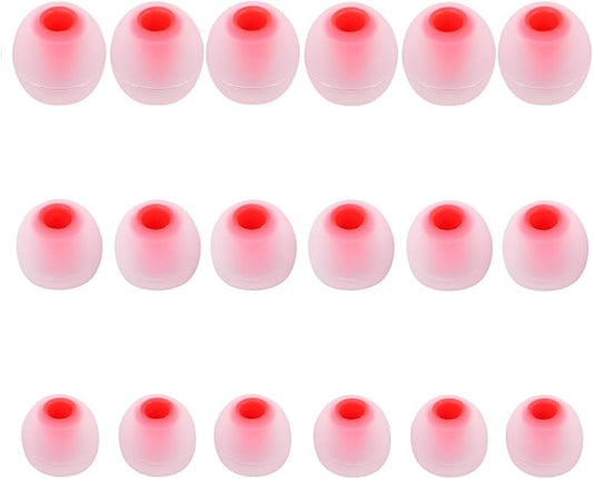 MMYQXI Earbud Replacement Tips Silicone Earbud Tips Earbud Covers Fit for in-Ear Headphones (Inner Hole 3.8mm -5.1mm) Eartips Earbud Rubber Tips 9 Pairs S/M/L, transparent/Red