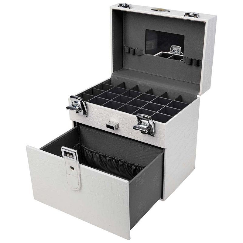 SHANY Makeup Travel Case - Versatile Organizer for Makeup & Nail Accessories | White Lily