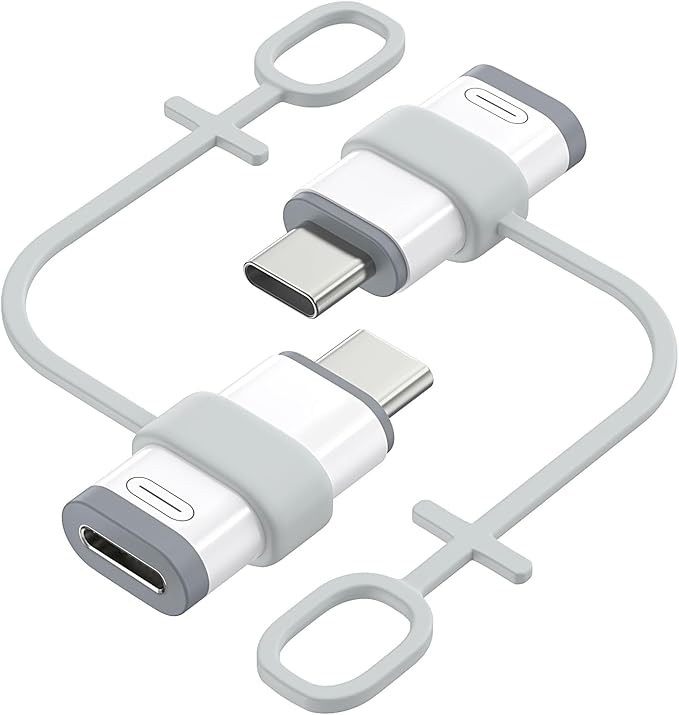 MoKo 2 Pack Lightning to USB C Adapter for iPhone Air 17 16 16e 15 Pro Max Plus, iPad, Galaxy - NOT for Earphones/Microphone/Flash Drive/iPencil, USB-C to Lightning Adapter ONLY for Charging/Data Sync