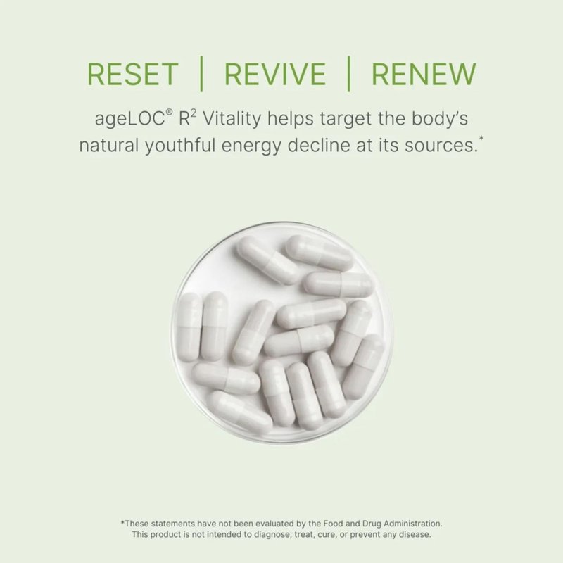 ageLOC Nu Skin R² Vitality - Day | Antioxidant Supplement with Resveratrol & Alpha-Lipoic Acid | Supports Energy, Metabolic Processes, & General Wellness | 180 Capsules
