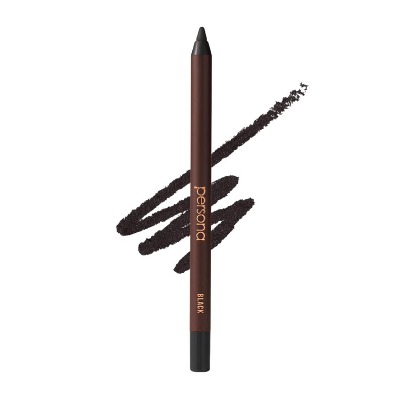 PERSONA 24HR Black Waterproof Eyeliner Pencil | Creamy, Smudgeable Pencil for Lash Line & Waterline | All-Day to All-Night Wear | Vegan, Cruelty-Free, Paraben-Free | Made in USA