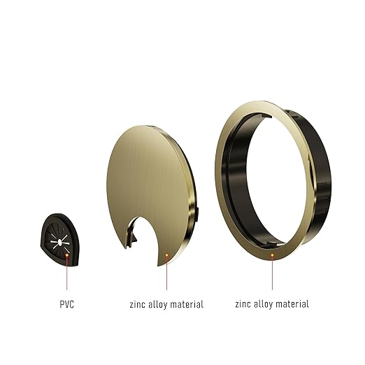 Skweawert 2 Pack Desk Grommet 2 Inch 50mm, Zinc Alloy Computer Desk Wire Hole Cover, Office Desktop Cord Cable Hole Metal Ring, Bronze Tone