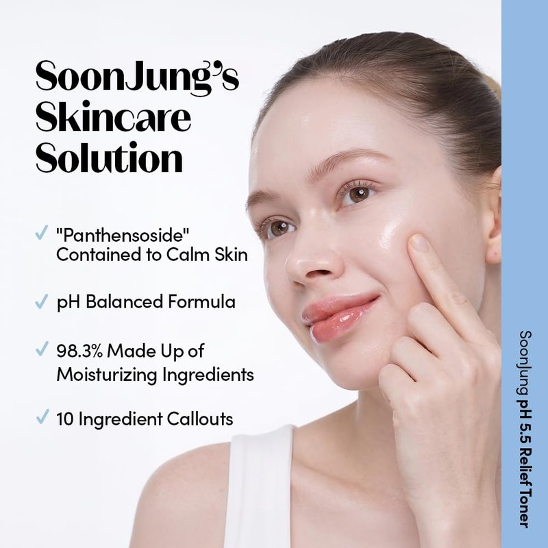 ETUDE SoonJung pH5.5 Relief Toner, Hydrating Toner for Sensitive Skin, Vegan Face Toner, Panthenol, Madecassoside, Moisturizer, Korean Skin Care, Korean Toner, Beauty (16.90 Fl Oz)