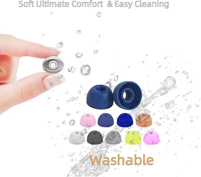 Aginkgo Replacement Ear Tips for Beats Fit Pro, Beats Studio Buds+, Beats Studio Buds, Beats Solo Buds Silicone Earbuds Washable Noise Isolation, Fit in The Charging Case, 6 Pairs S/M/L (Tidal Blue)