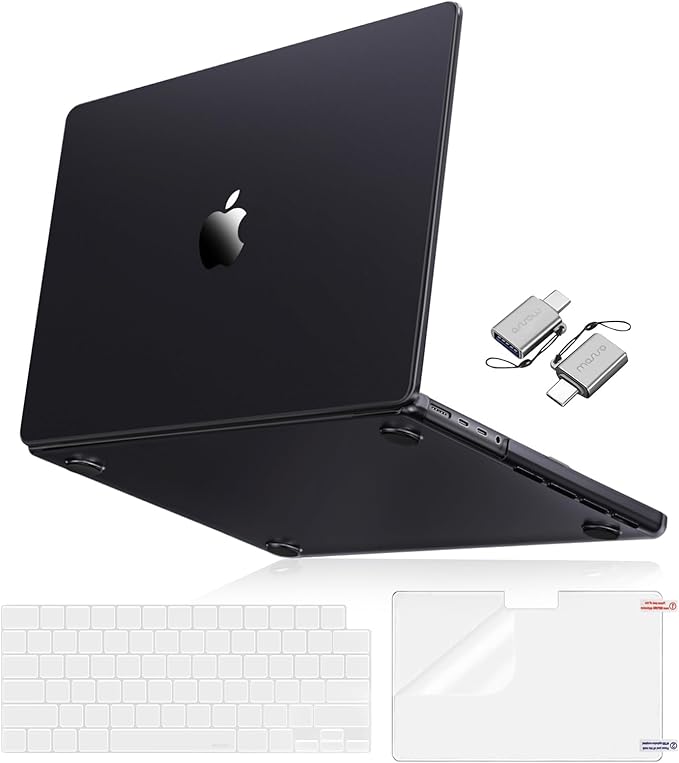 MOSISO Compatible with MacBook Pro 16 inch Case M5 2026 M4 M3 M2 M1 2025-2021 A3429 A3428 A3403 A3186 A2991 A2780 A2485, 4 in 1 Kit Seamlessly Closes Anti-Fingerprints Hard Shell, Space Black Clear