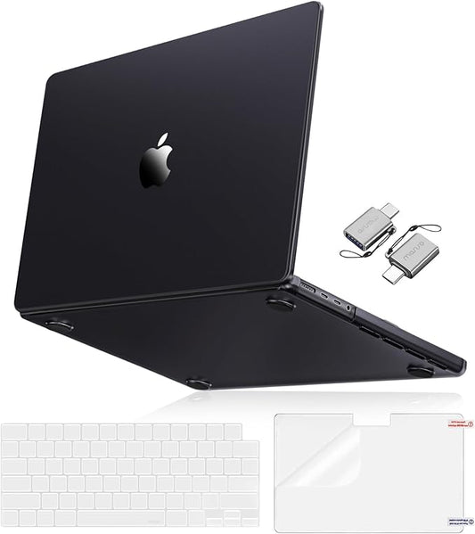 MOSISO Compatible with MacBook Pro 16 inch Case M5 2026 M4 M3 M2 M1 2025-2021 A3429 A3428 A3403 A3186 A2991 A2780 A2485, 4 in 1 Kit Seamlessly Closes Anti-Fingerprints Hard Shell, Space Black Clear