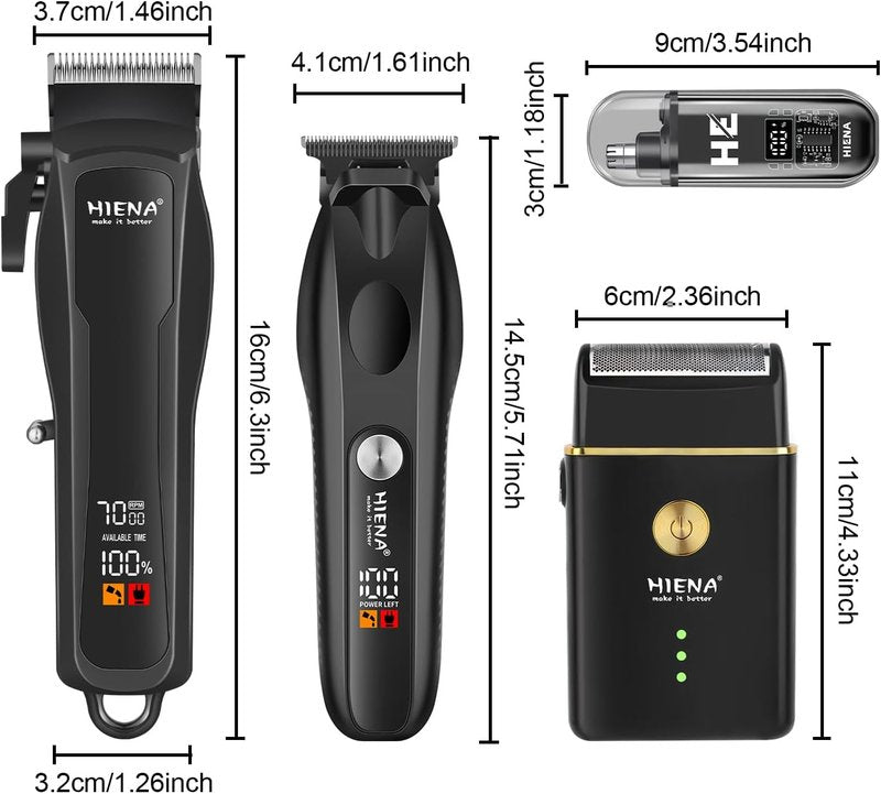 Professional Hair Clippers for Men - Cordless T-Blade Beard & Hair Trimmer Set | LED Display, Ideal for Home & Barber Use